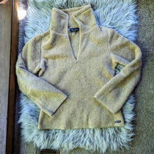 ATHLETA Beige Teddy Half-Zip Bell Sleeve Fleece sz XS
